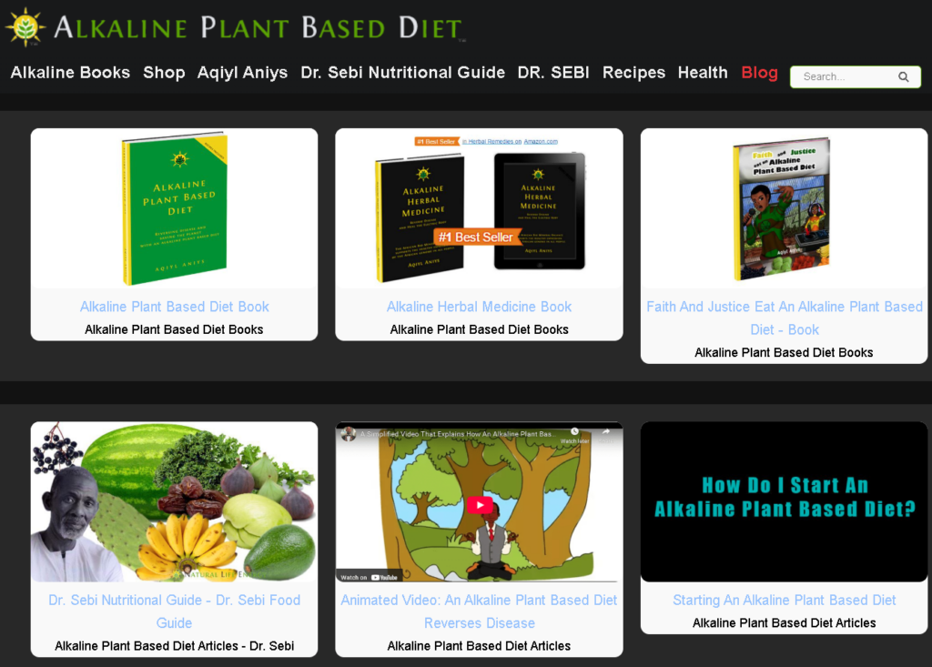 Alkaline Plant Based Diet Website